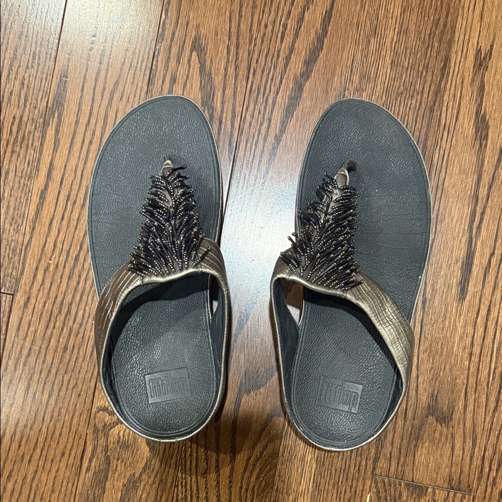 Fitflop Black Beaded Sandals – Size 7